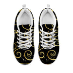 Gold And Black Aries Sign Print White Sneakers