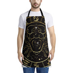 Gold And Black Cancer Sign Print Apron