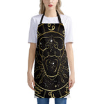 Gold And Black Cancer Sign Print Apron