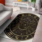 Gold And Black Cancer Sign Print Area Rug