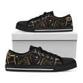 Gold And Black Cancer Sign Print Black Low Top Sneakers