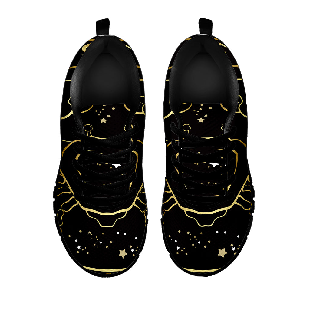 Gold And Black Cancer Sign Print Black Sneakers