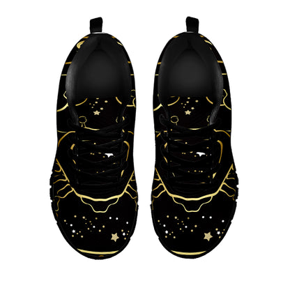 Gold And Black Cancer Sign Print Black Sneakers