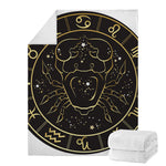 Gold And Black Cancer Sign Print Blanket