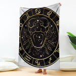Gold And Black Cancer Sign Print Blanket