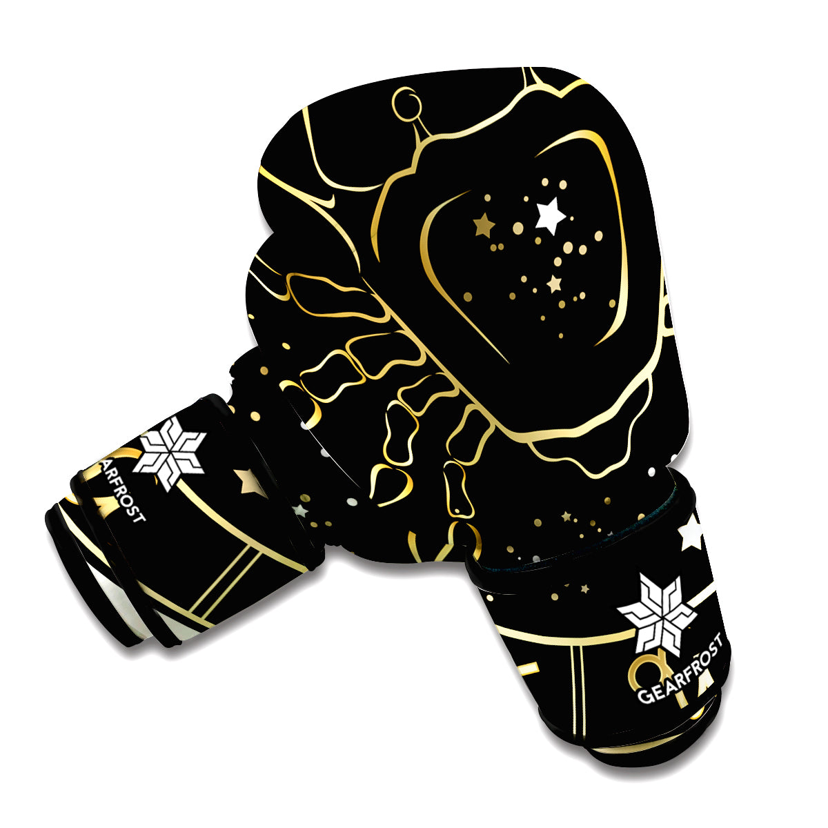 Gold And Black Cancer Sign Print Boxing Gloves