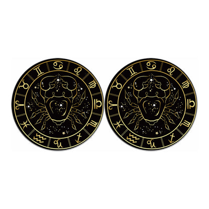 Gold And Black Cancer Sign Print Car Coasters