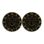 Gold And Black Cancer Sign Print Car Coasters