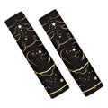Gold And Black Cancer Sign Print Car Seat Belt Covers