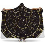 Gold And Black Cancer Sign Print Hooded Blanket