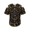 Gold And Black Cancer Sign Print Men's Baseball Jersey