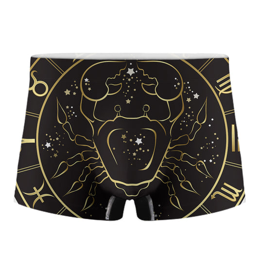 Gold And Black Cancer Sign Print Men's Boxer Briefs