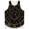 Gold And Black Cancer Sign Print Men's Tank Top