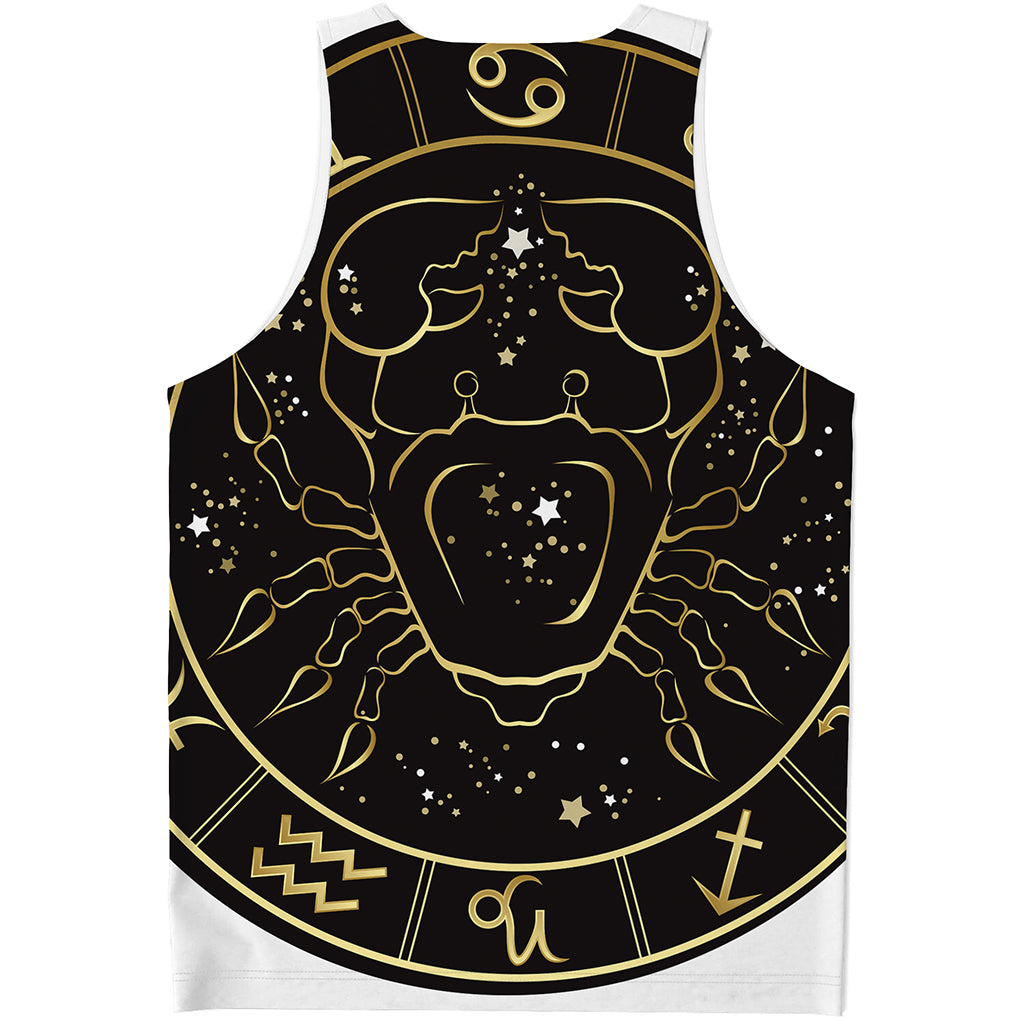 Gold And Black Cancer Sign Print Men's Tank Top
