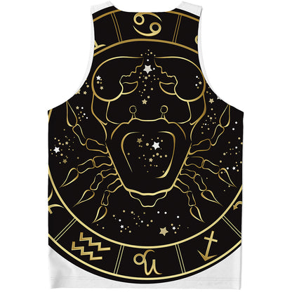 Gold And Black Cancer Sign Print Men's Tank Top