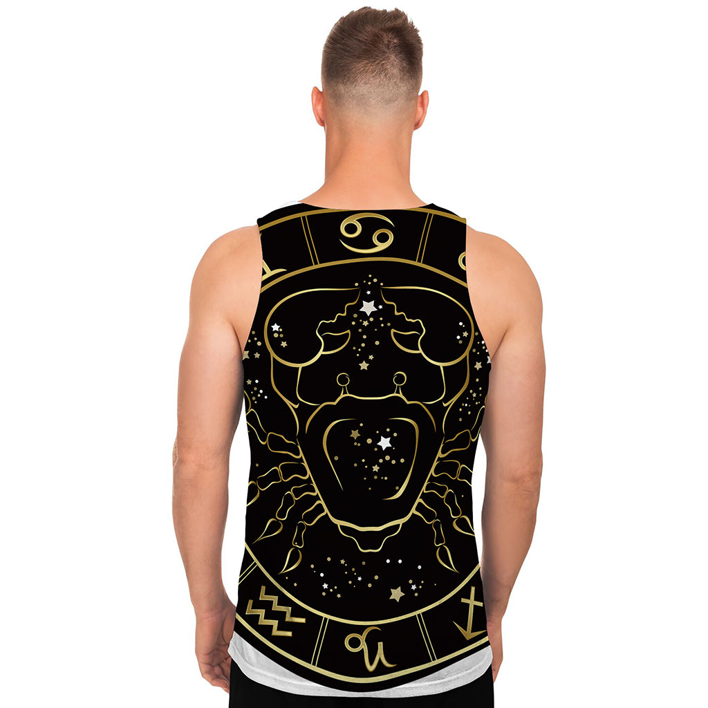 Gold And Black Cancer Sign Print Men's Tank Top