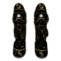 Gold And Black Cancer Sign Print Muay Thai Shin Guards