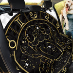 Gold And Black Cancer Sign Print Pet Car Back Seat Cover