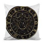 Gold And Black Cancer Sign Print Pillow Cover