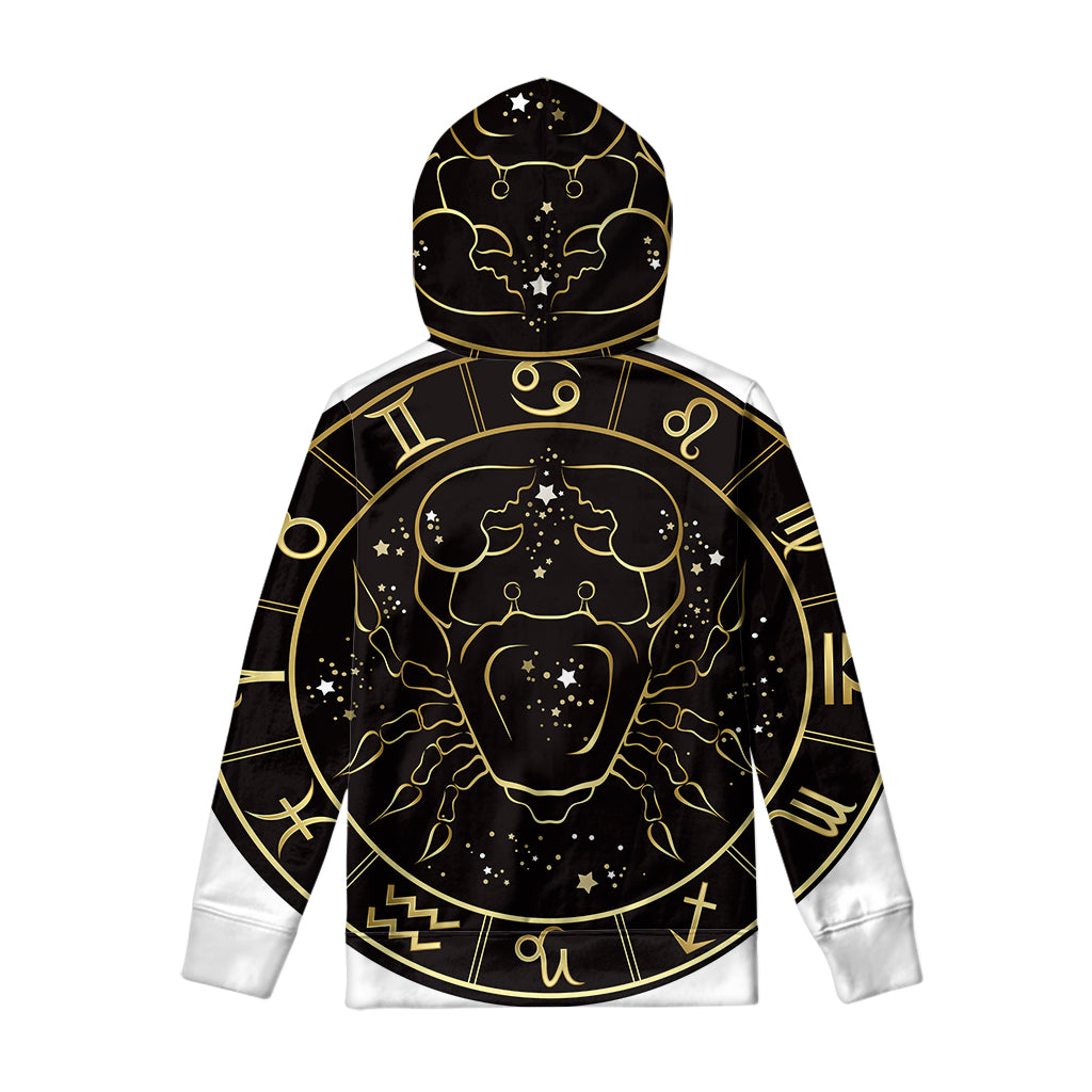 Gold And Black Cancer Sign Print Pullover Hoodie
