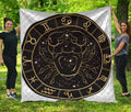 Gold And Black Cancer Sign Print Quilt