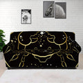 Gold And Black Cancer Sign Print Sofa Cover