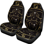 Gold And Black Cancer Sign Print Universal Fit Car Seat Covers