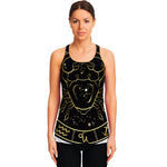 Gold And Black Cancer Sign Print Women's Racerback Tank Top