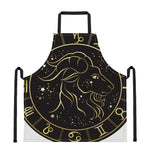 Gold And Black Capricorn Sign Print Apron