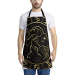 Gold And Black Capricorn Sign Print Apron
