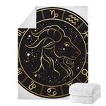Gold And Black Capricorn Sign Print Blanket
