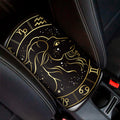 Gold And Black Capricorn Sign Print Car Center Console Cover