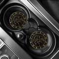 Gold And Black Capricorn Sign Print Car Coasters