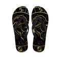 Gold And Black Capricorn Sign Print Flip Flops