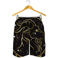 Gold And Black Capricorn Sign Print Men's Shorts