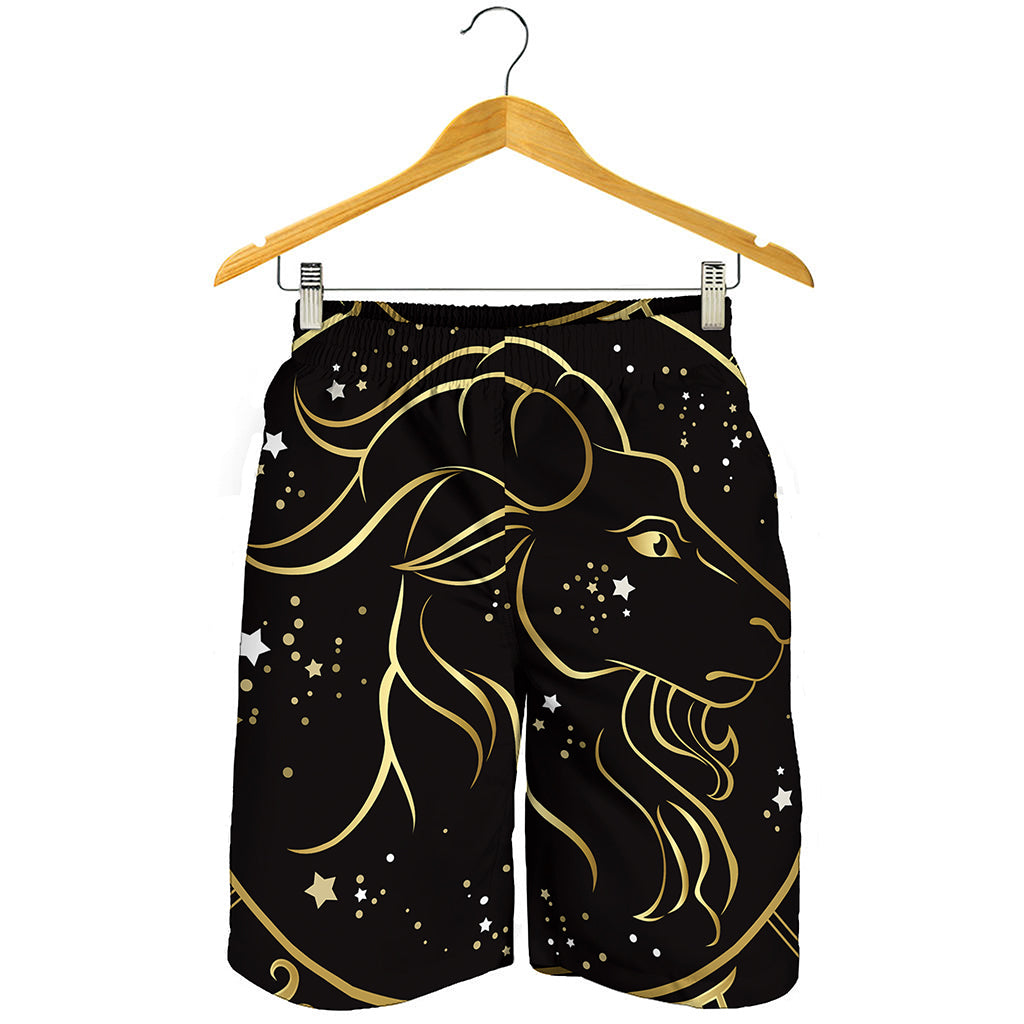 Gold And Black Capricorn Sign Print Men's Shorts