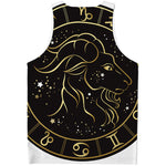 Gold And Black Capricorn Sign Print Men's Tank Top