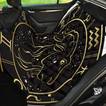 Gold And Black Capricorn Sign Print Pet Car Back Seat Cover