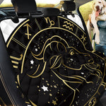 Gold And Black Capricorn Sign Print Pet Car Back Seat Cover