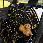 Gold And Black Capricorn Sign Print Pet Car Back Seat Cover
