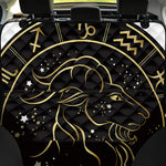 Gold And Black Capricorn Sign Print Pet Car Back Seat Cover