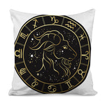 Gold And Black Capricorn Sign Print Pillow Cover