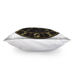 Gold And Black Capricorn Sign Print Pillow Cover