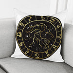 Gold And Black Capricorn Sign Print Pillow Cover
