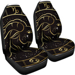 Gold And Black Capricorn Sign Print Universal Fit Car Seat Covers