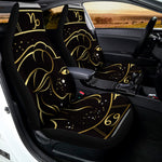 Gold And Black Capricorn Sign Print Universal Fit Car Seat Covers