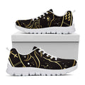 Gold And Black Capricorn Sign Print White Running Shoes