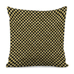 Gold And Black Checkered Pattern Print Pillow Cover