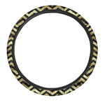Gold And Black Chevron Pattern Print Car Steering Wheel Cover