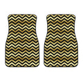 Gold And Black Chevron Pattern Print Front Car Floor Mats